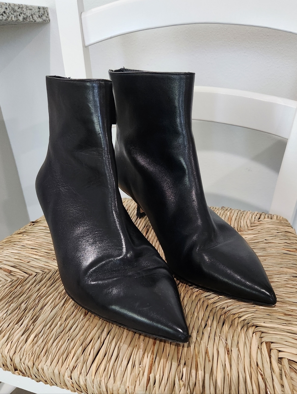 Stuart Weitzman Black Kitten Heel Booties